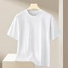 Men's Fashion Cotton T-shirt Short Sleeve Casual Men's T-shirt Round Neck Loose Solid White Black Men's Tops T-shirt