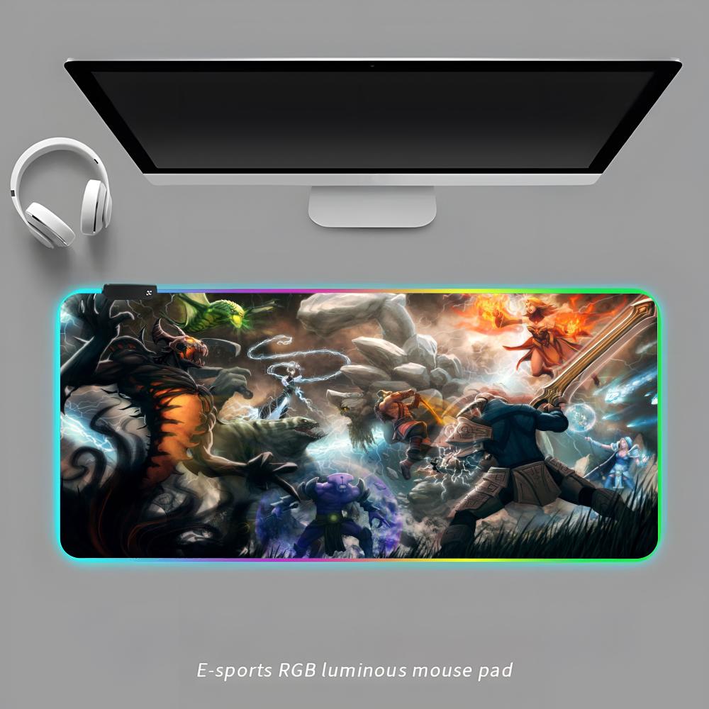

HotDota 2 Коврик для мыши RGB Игровой коврик для мыши Настольный коврик HD Геймерский Большой светодиодный свет XXL Коврики для мыши RGB600x300x3mm