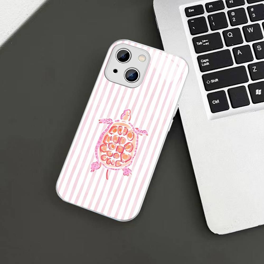 Cute Marine Life, Crabs, Lobsters Tempered Glass For Iphone 14 13 12 11 Pro Mini XS MAX 14Plus X XS XR Cover