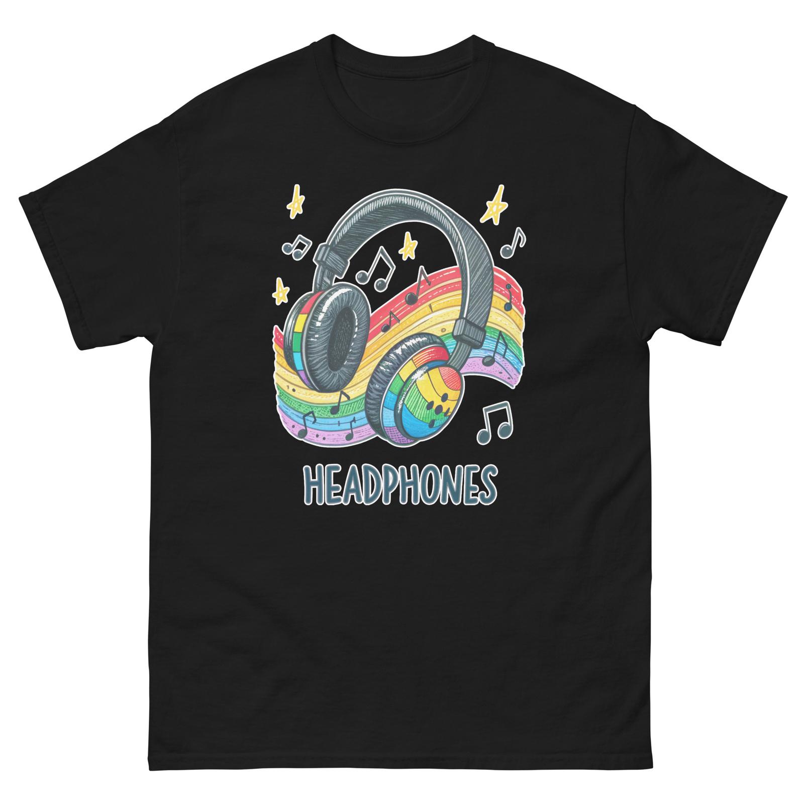 Headphones Popular Illustration Object T-Shirt L