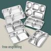 304 Stainless Steel Divided Lunch Tray with Lid