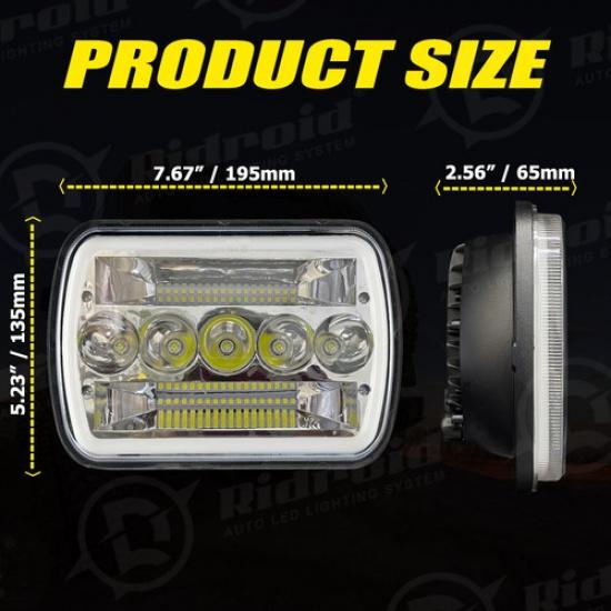 5x7" 7x6" LED Headlight Hi-Lo Beam DRL For Toyota Pickup 1982-1995 Truck 4Runner
