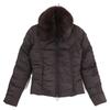 MONCLER 45575 Gathered fur short down jacket Jacket 0 BrownUsed