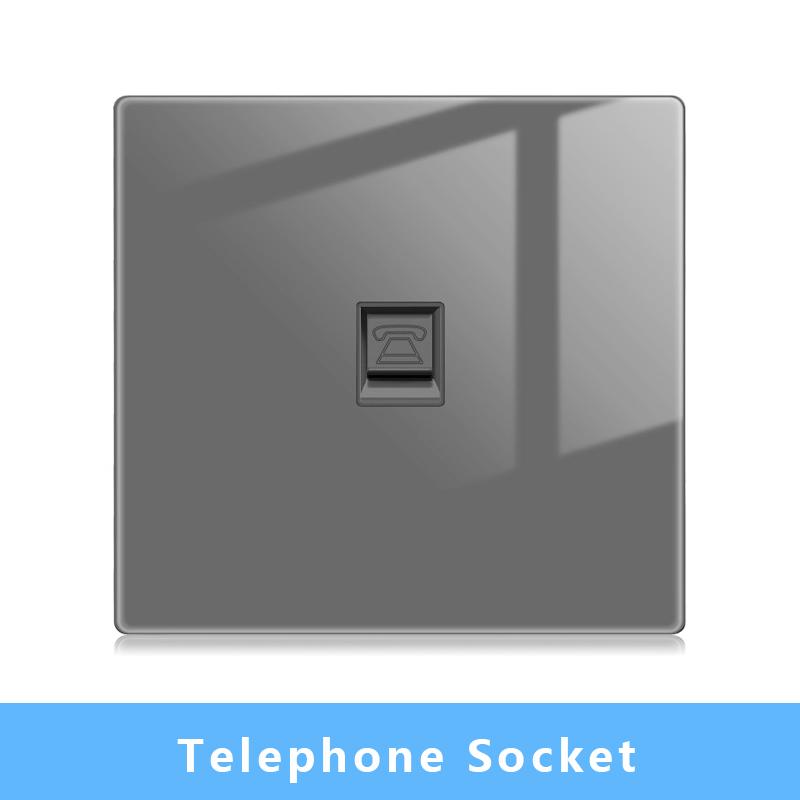 Nástěnný vypínačový panel LED indikátor UK EU FR Univerzální USB Elektrická zásuvka Klavírní klávesy Samoresetovací nástěnné vypínače TV Počítač