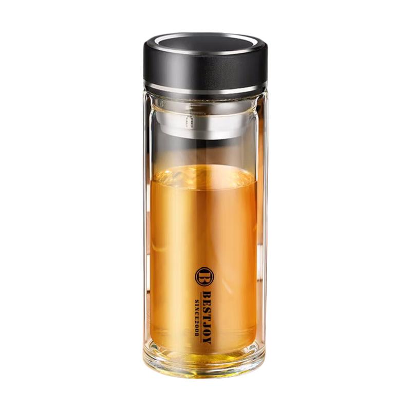 Fuguang Shixi Double Wall Glass Tea Infuser Bottle