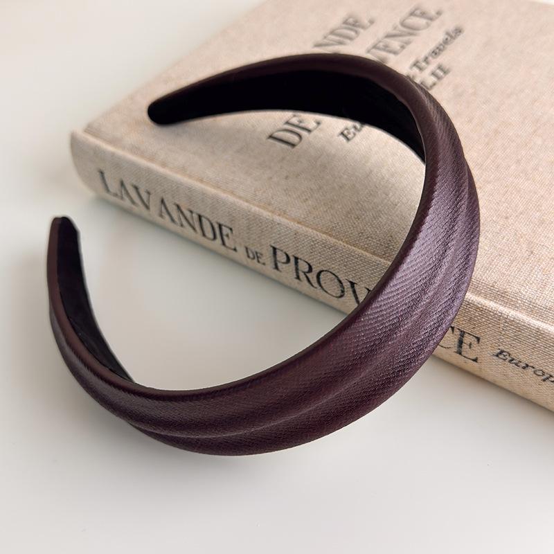 Franse Stijl Haar Hoepel Haarbanden Retro Leer Brede Hoofdbanden Vrouwen Haarband Vrouwelijk Gezicht Wassen Make-up Hoofddeksel Haar Accessoires