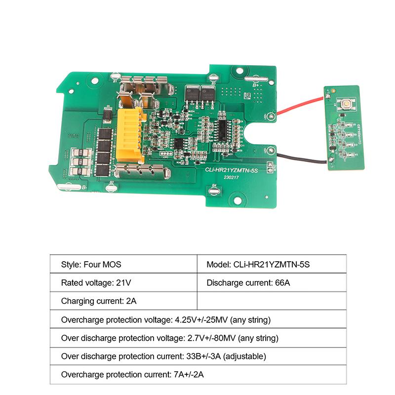 21V 4Mos Bms For Makita Cli-Hr21Yzmtn-5S Lithium Battery Pcb Charging Protection Board Power Accessories