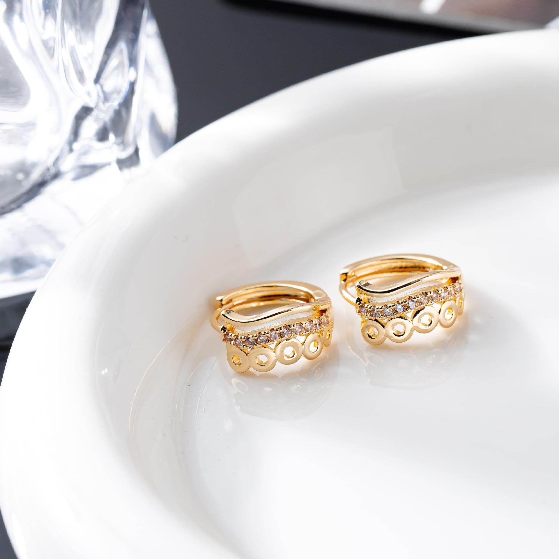 European High-End Three-Layer Hollow Circle Hip-Hop Fashion Earrings