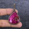 Natural Ruby Natural Gemstone Copper Wire Wrap Jewelry Pendant 2.52" b2F30