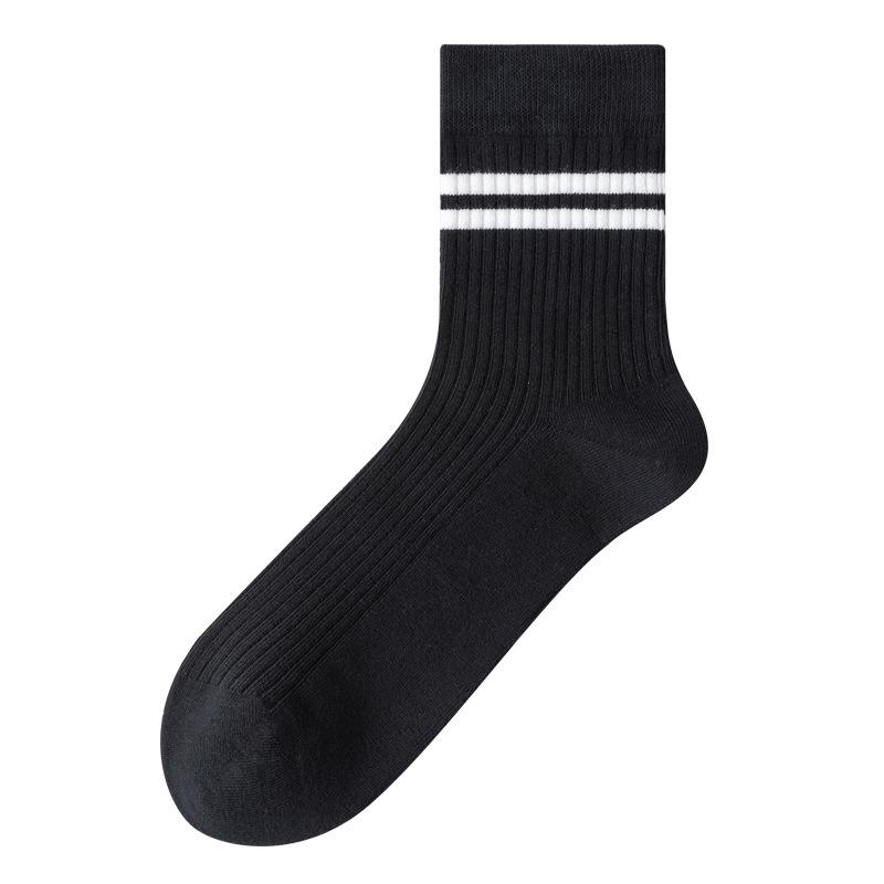 

Мужские осенне-зимние полосатые носки до середины икры из чистого хлопка, бесшовные длинные носки, тренд весна-осень, длинные носки до икры из 100% хлопка, тренд 1 pair
