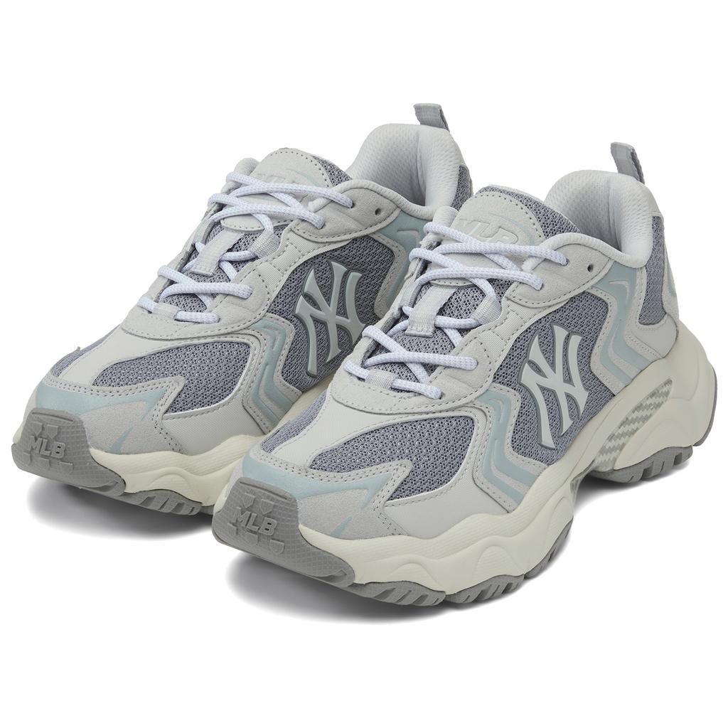 New MLB New York Yankees Breathable Lightweight Height Increasing Low Top Chunky Sneakers Unisex Dark Gray 3ASHC055N-50GRS