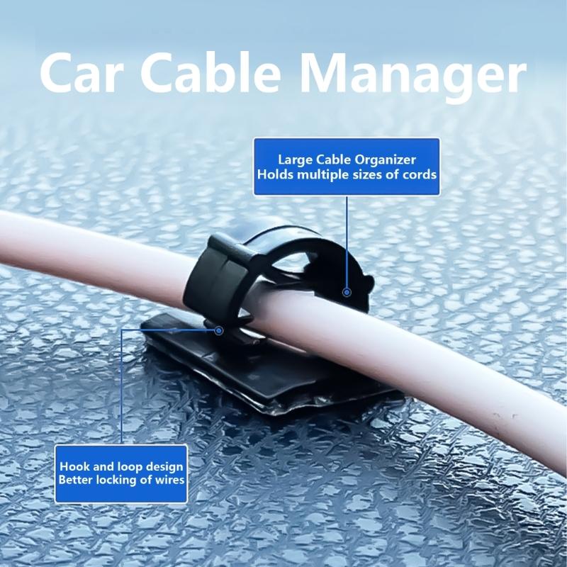 20Pieces Adhesive Cable Management Clip Adhesive Cord Holder,No Residues Removal,Heat Insulation, Space Saving Design