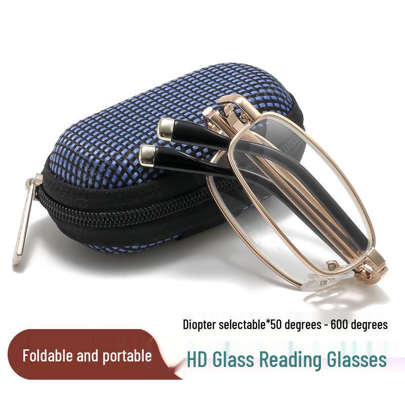 Baida Portable Folding Reading Glasses for Men & Women - Compact, Lightweight Lens for Presbyopia (Model 072)