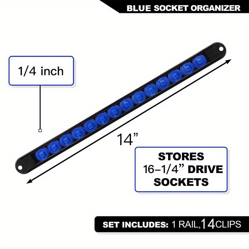 1pc 360° Swivel Socket Organizer 1/4 3/8 1/2 Premium Quality Socket Clip Rail Holder Socket Sliding Stand Sleeve Rail Rack Tools