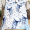 Jellyfish Bedding Set Queen,Ocean Nautical Comforter Cover For Kids Boys Girls,Hawaii Beach Duvet Cover Teens Cute Sea Animal