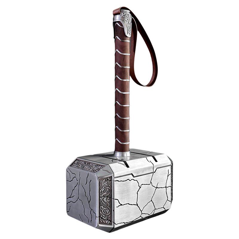 Thor's Hammer Figure: Luminous Metal Model with Cracked Effects, Desktop Ornament
