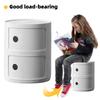 2/3 Layer Nordic Round Bedside Table Creative Sofa Side Table Nightstand Storage Locker for Living Room Bedroom