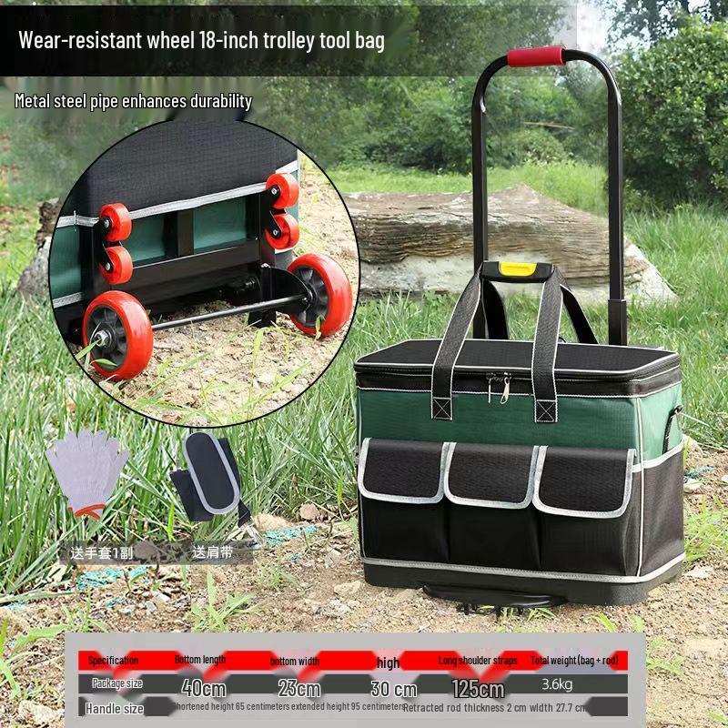 Slitstark axelverktygsväska i canvas för män - Multifunktionell, förtjockad, slitstark för elektriker & byggnadsarbetare