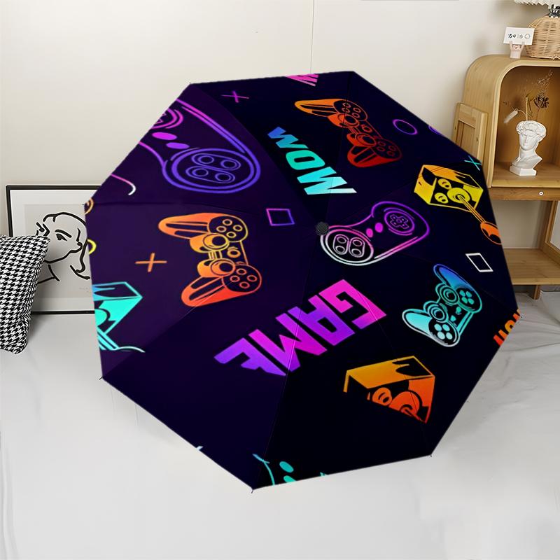 Game Controller Theme Automatic Umbrella, Lightweight & Portable, 8 Rib, Perfect for Outdoor Travel, Birthdays, Christmas, Gifts.