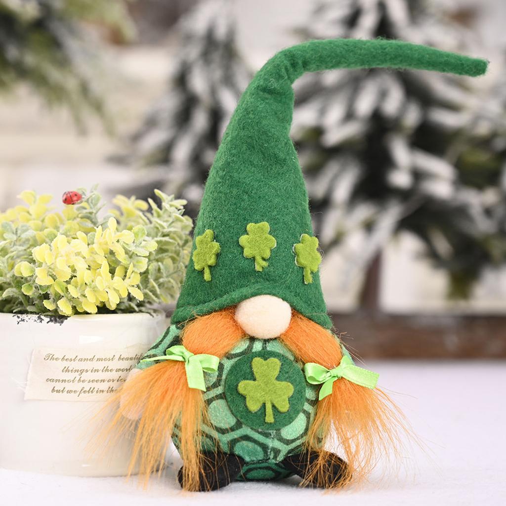 Ręcznie robione Zielone Leprechauny Tomte Mikołaj Gnom Figurka Zabawka na Dzień Świętego Patryka Dekoracja