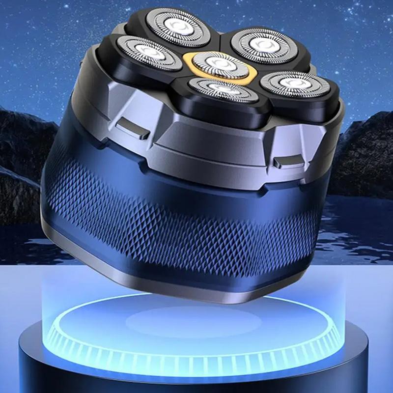 Waterproof 6D Head Bald Shaver Magnetic Head Shaving Machine Cordless Electric Mini Rotary Shavers For Men with LED Display