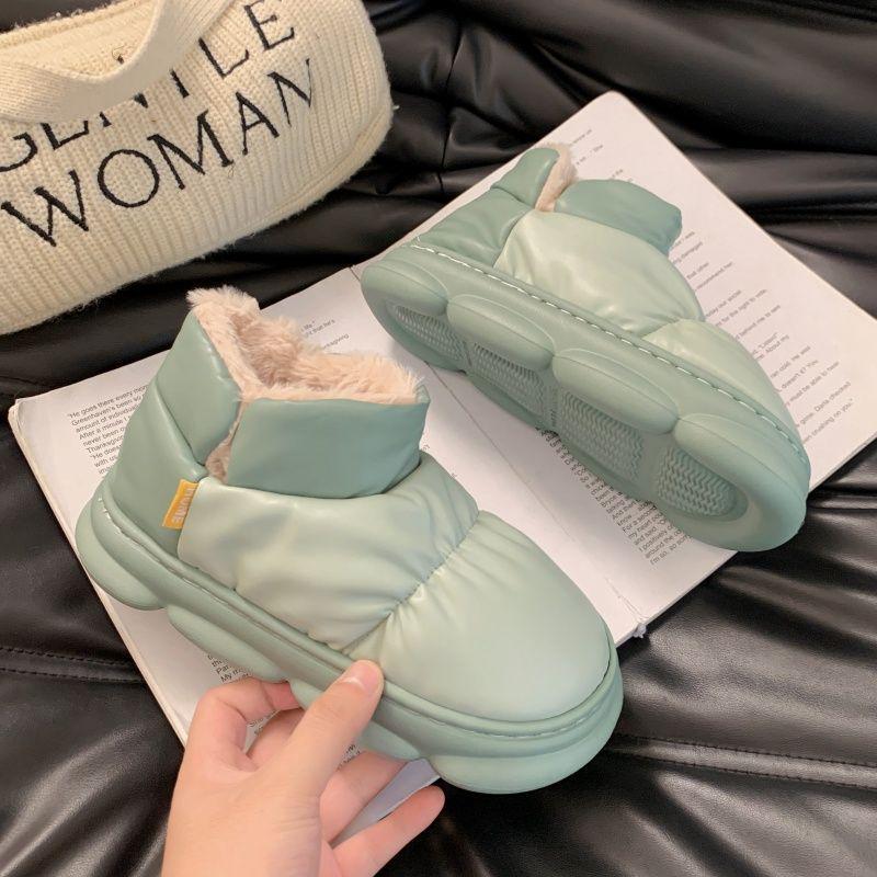 Women's Winter High-Top Cotton Slippers: Thickened, Velvet-Lined, Thick Sole, Heeled, Warm Outdoor Snow Boots