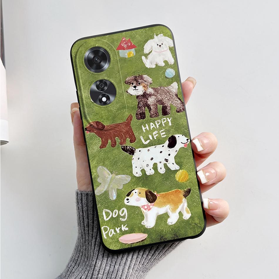 For Oppo A60 CPH2631 Case Cute Bear Cartoon Frog Painted Shockproof Soft Back Cover for Oppo A60 OppoA60 A 60 4G Silicone Bumper