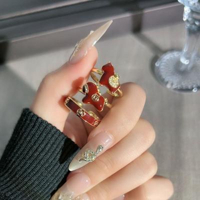 Cartoon New Year Drip Oil Ring Adjustable Opening Ring Creative Zodiac Horse Ring Decoration