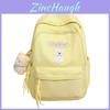 Canvas Backpack For Women Men Casual Travel With Dog And Letter Embroidery Design For Daily Use