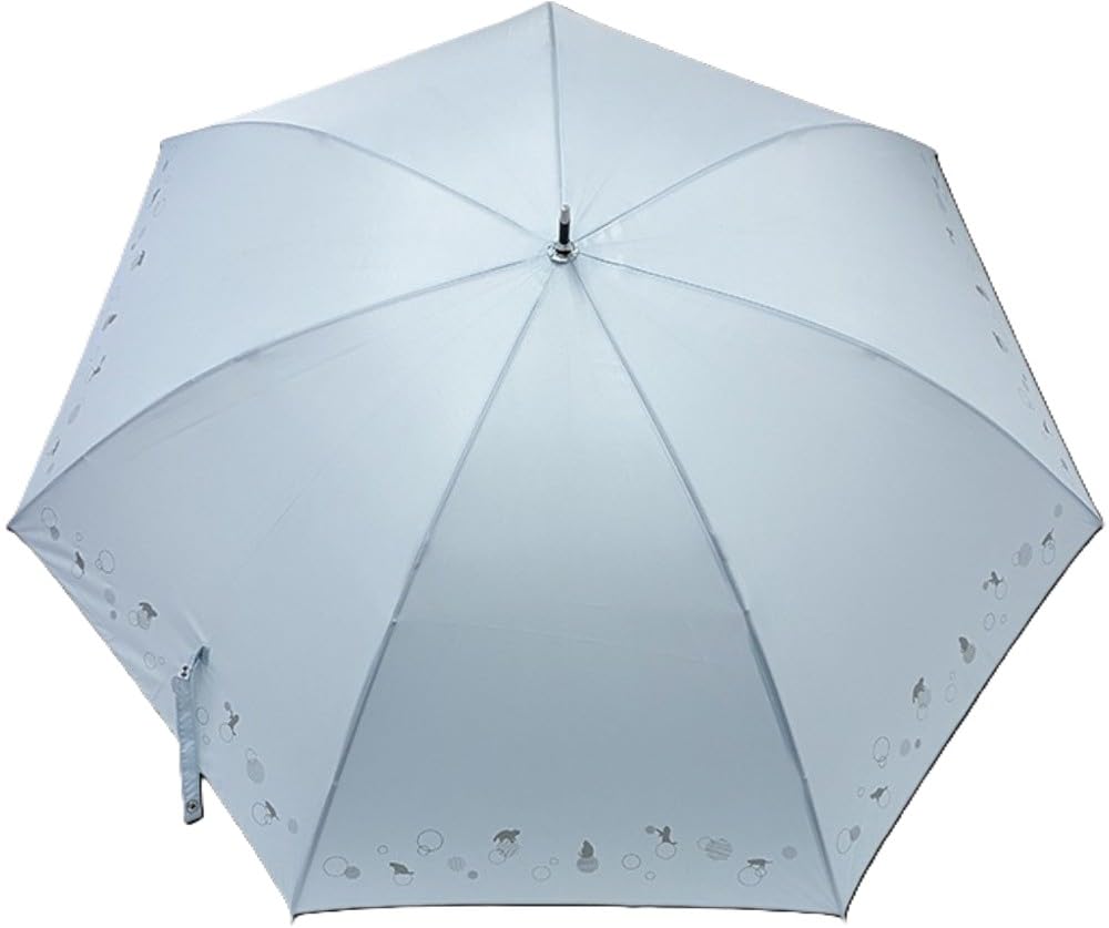 Rose Industry RIC Cat Dot Manual Saxophone Teflon Water Fiberglass Sun Rain 51608021 All-Weather Umbrella, 60cm, Pattern, Lightweight, Opening, Blue,