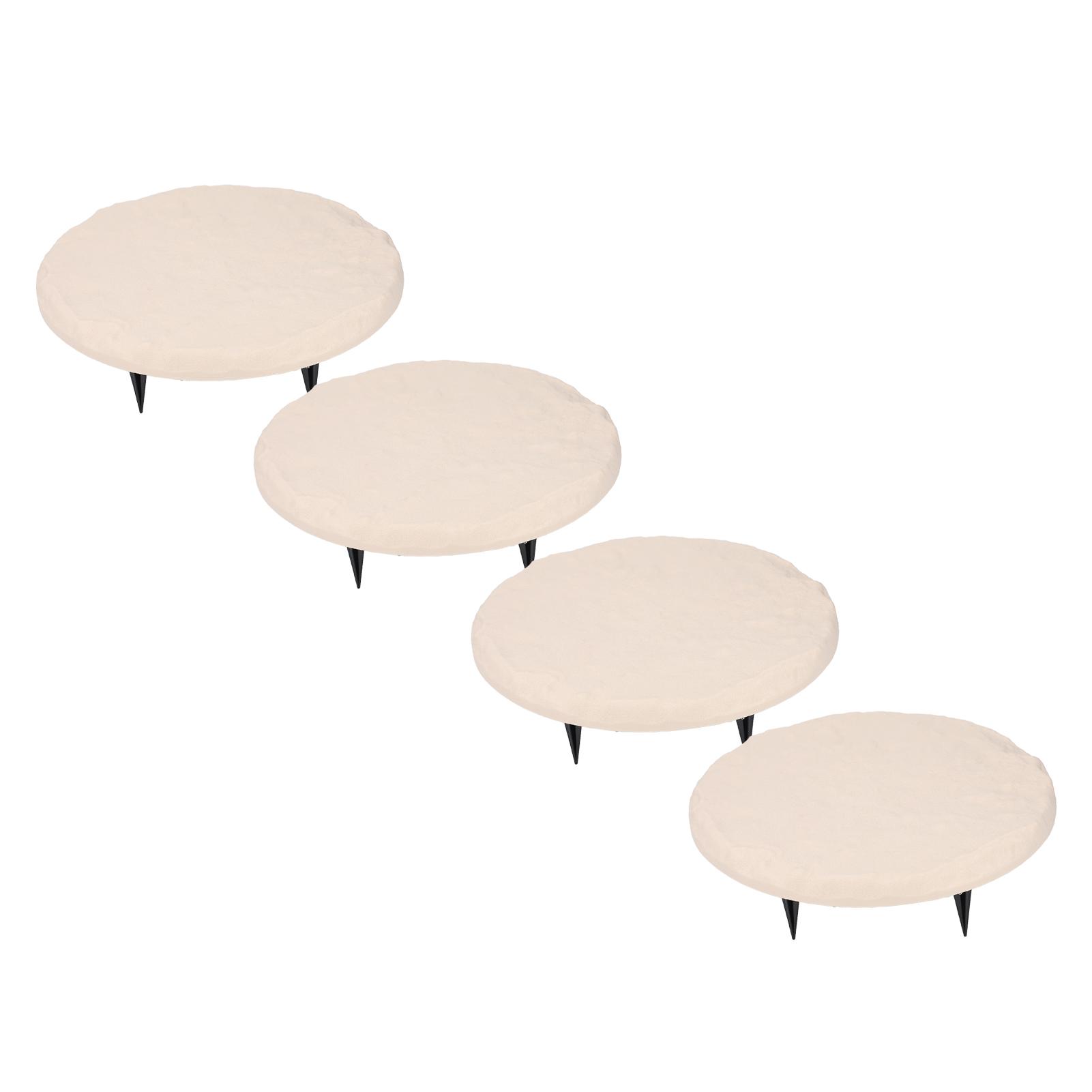 4Pcs Outdoor Step Stones 15.71in Diameter Polypropylene Resin Decorative Stepping Stones with Ground Stakes for Lawn Garden