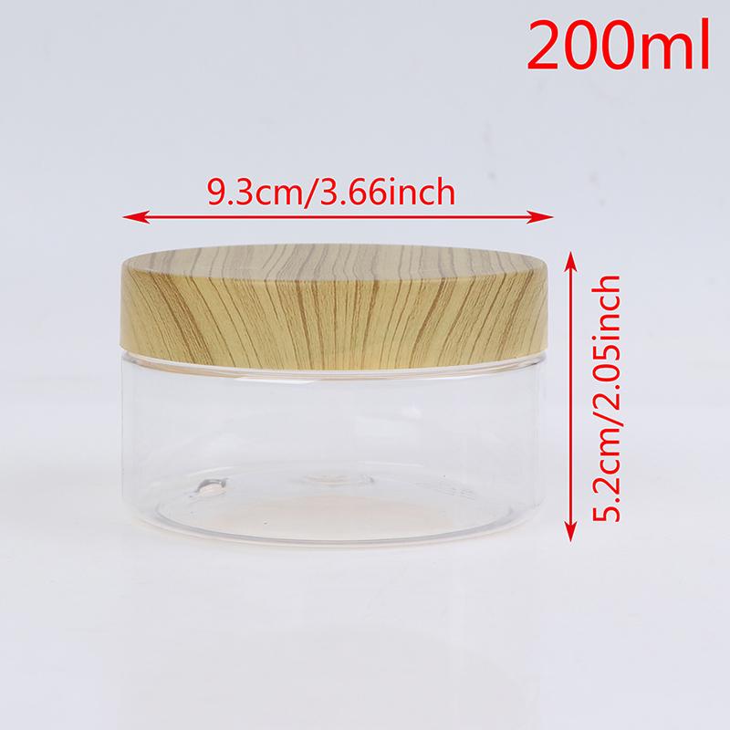 Empty Transparent Tank Container With Plastic Storage Bottle With Plastic Imitation Wood Lid