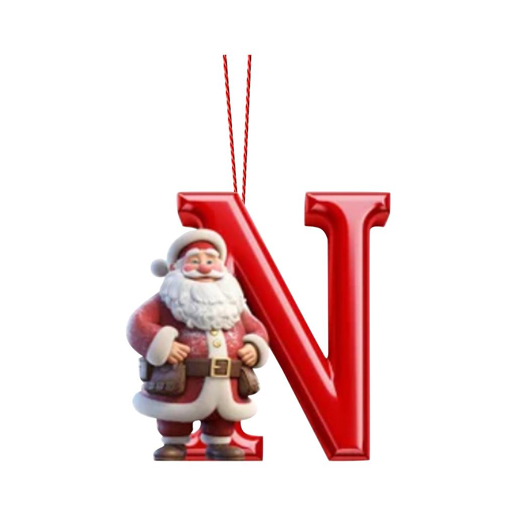 2D 26 Letter Christmas Ornaments Acrylic Flat Christmas Tree Home Decorations Ornaments