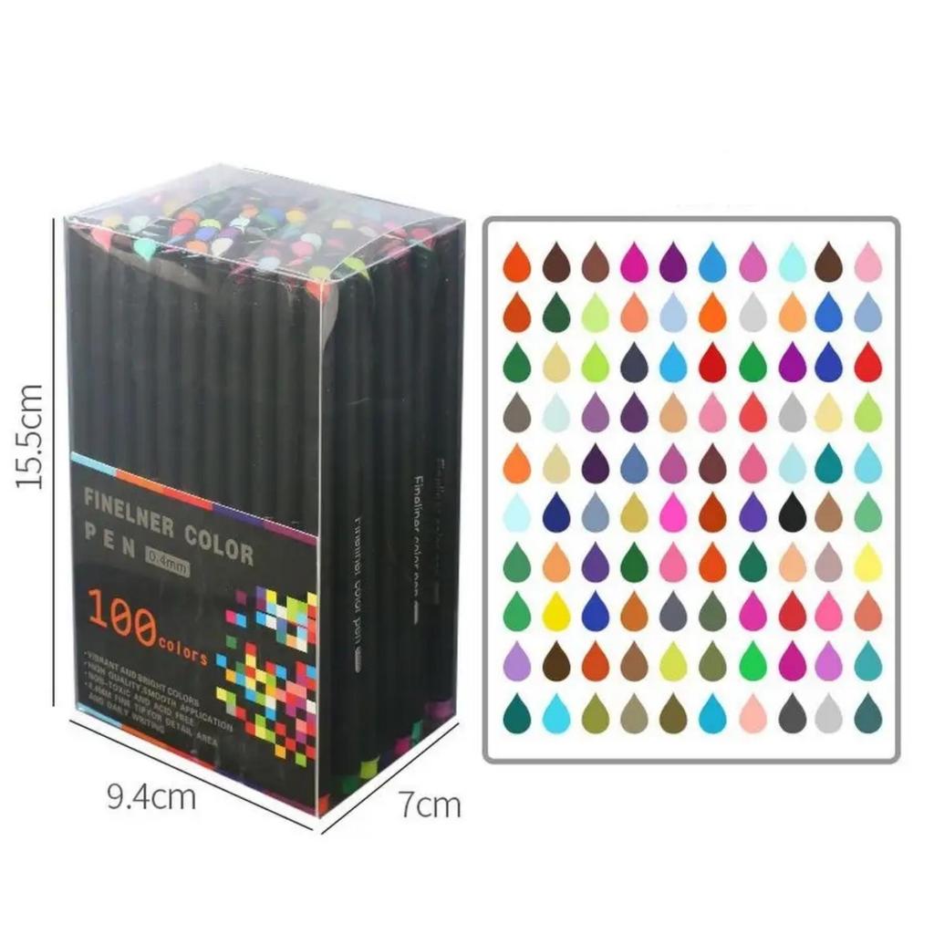 Juego de rotuladores de punta fina de 12/24/48/60/100 colores, punta fina de 0,38 mm, perfectos para tomar notas en el diario