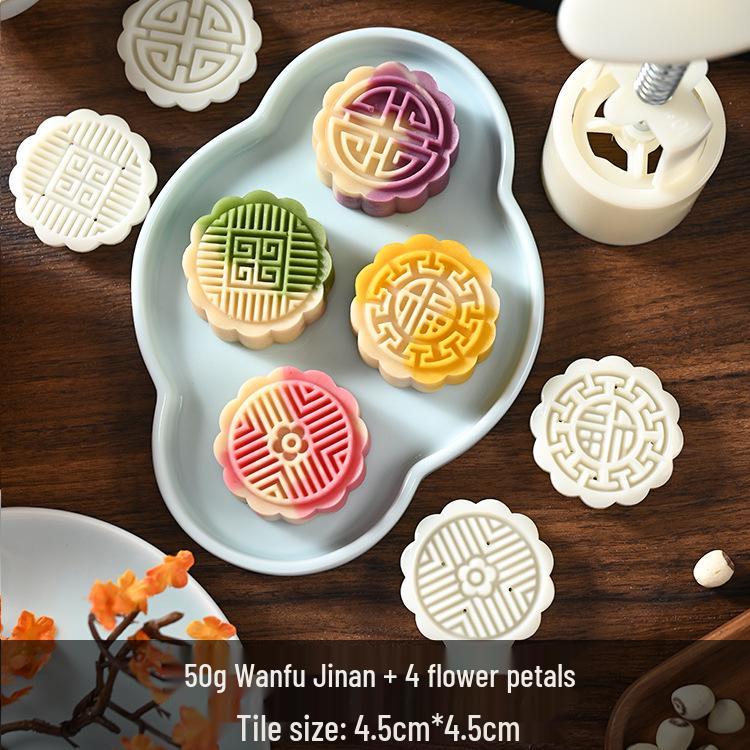 Mid-Autumn Mooncake Press - Flower Ice Skin Mold for Pastry & Mung Bean Cake