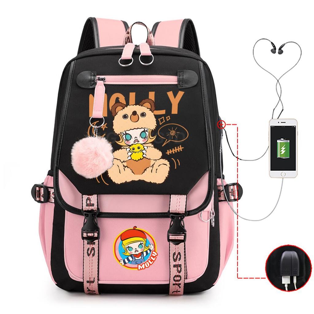 Printed fashion schoolbag college style junior high school high school students large capacity backpack