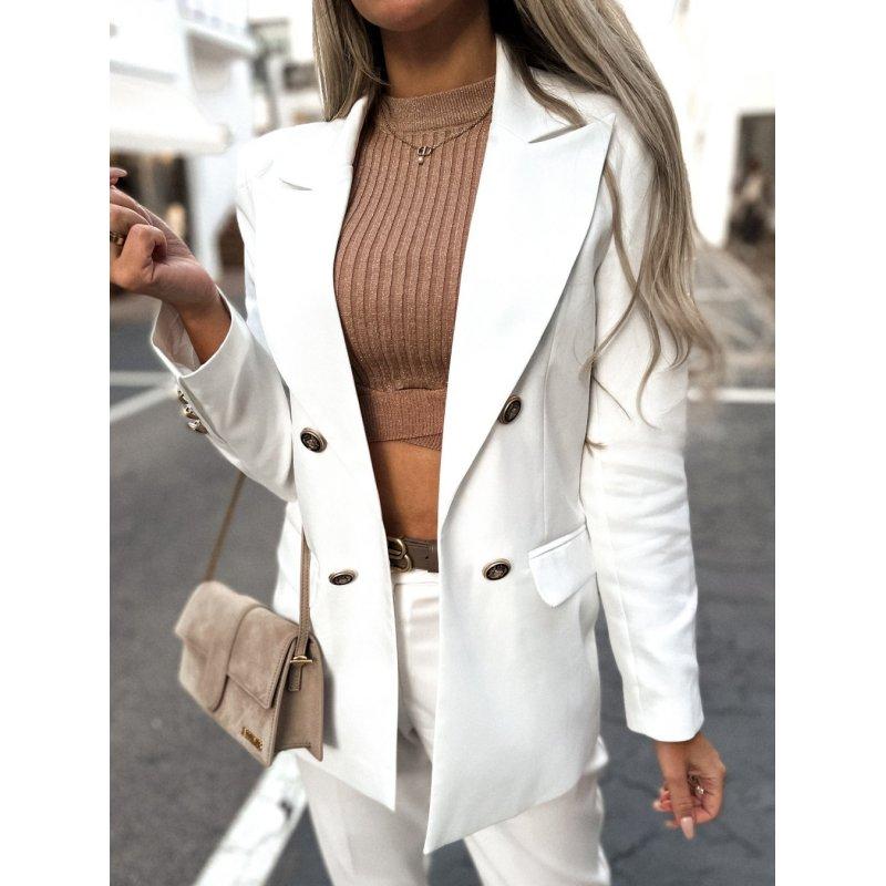 Tooxika New Autumn And Winter Casual Solid Color Double-breasted Suit Jacket