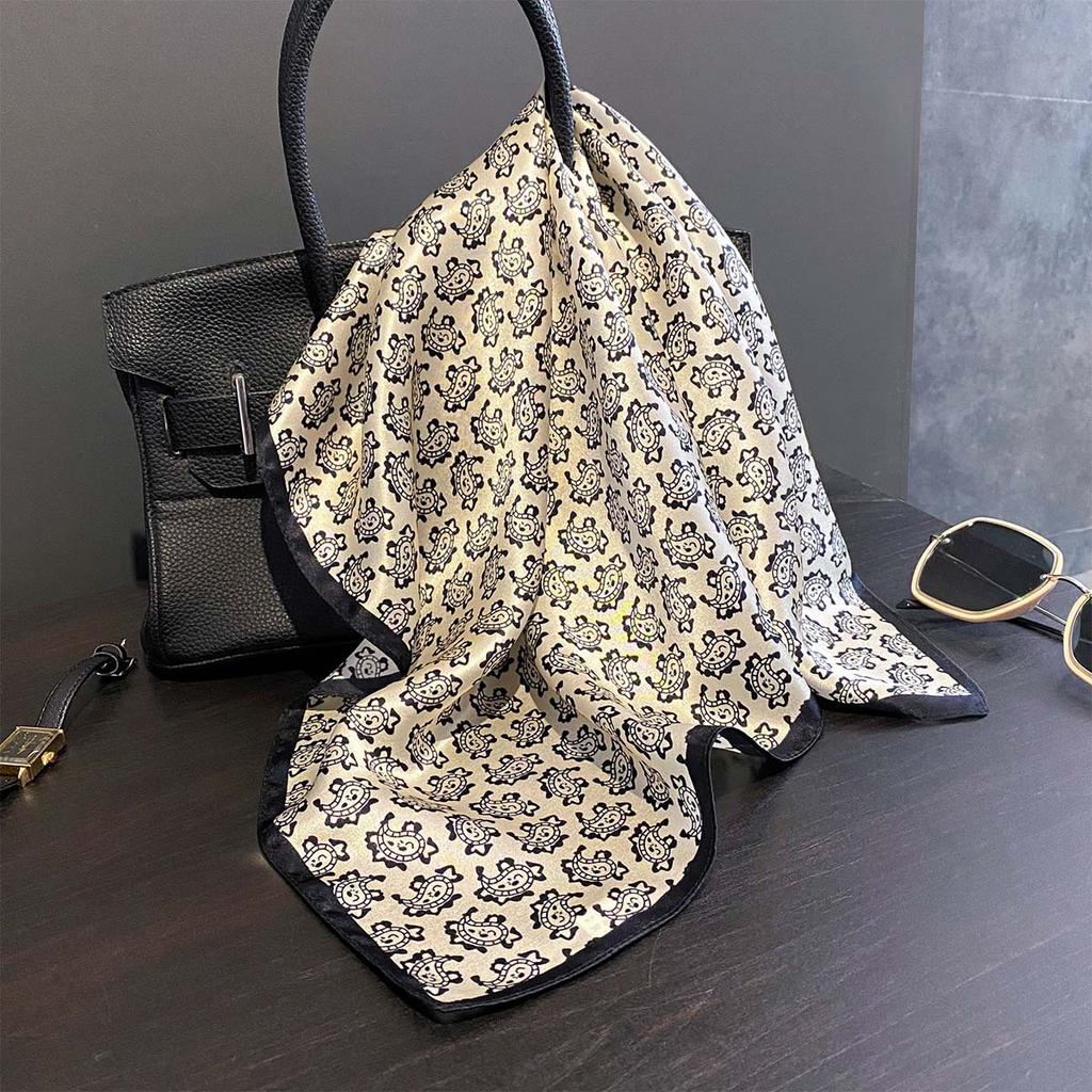 Spring and Summer New 111 Mulberry Silk Cashew Flower Silk Square Scarf Women's Commuting Versatile Temperament Printed Square Scarf