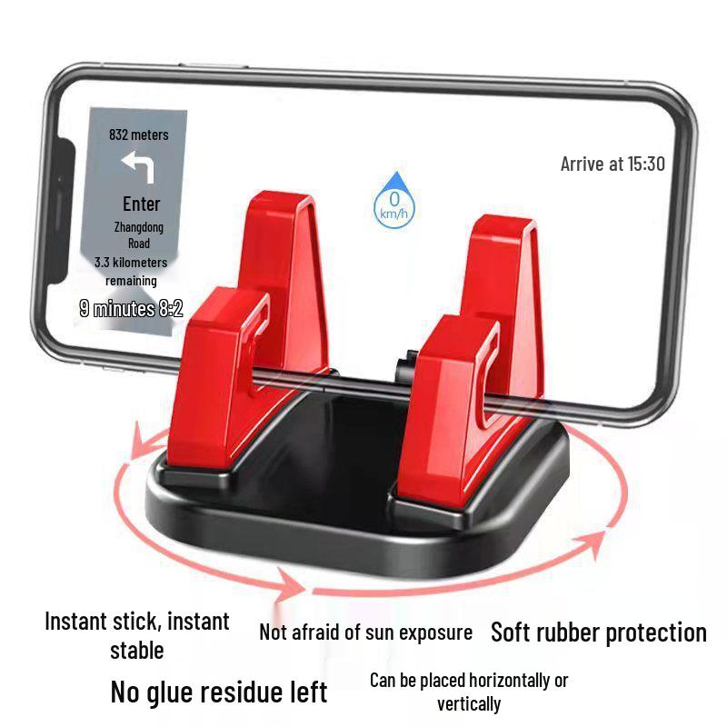 

2022 Вращающийся силиконовый мультяшный автомобильный держатель для телефона на приборную панель Rotating Holder - Bagged красный