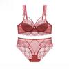 Women's Sexy Lace Cotton Underwear Set for Bigger Busts with Anti-Sag Lift