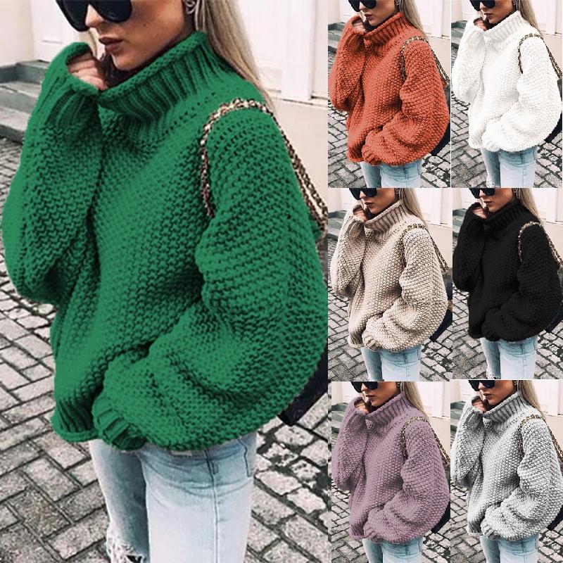 Stylish Winter Women's High Neck Pullover Long Sleeve Sweater For Ultimate Warmth