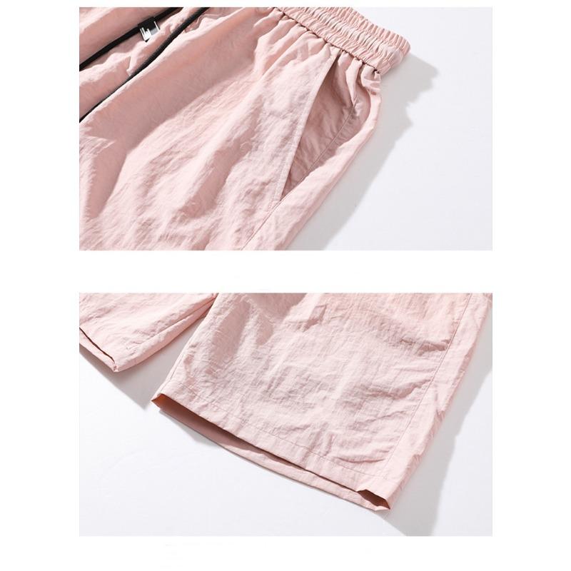 Summer Solid-color Casual Sun-protective Clothing Set with Hooded Thin Coat, Same Style for Both Men and Women, Three-piece Skinwear Set