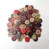 100-Pack Retro Wooden Round Buttons: 15/20/25mm Painted & Printed