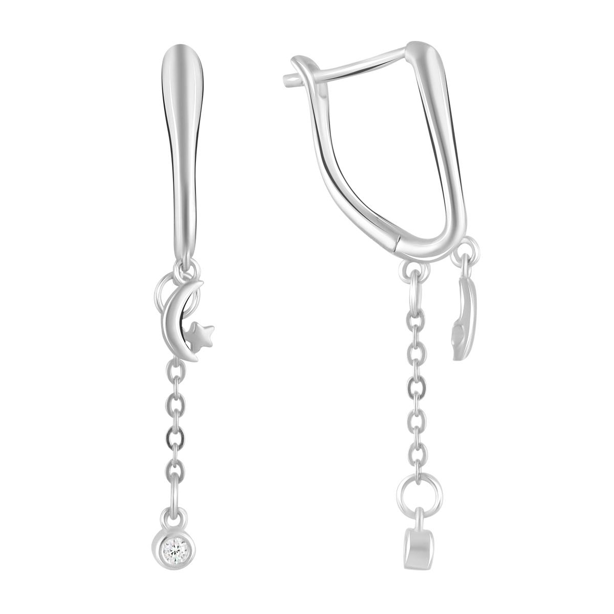 

Срібні сережки з фіанітами (2102892) білий