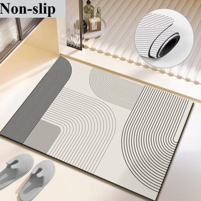 Tapis de bain de luxe en diatomite Tapis de pied antidérapant pour salle de bain Super absorbant Séchage rapide Tapis de baignoire Tapis de toilette Paillasson Lavable