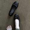 Sheepskin version~ 2025 new retro bow light mouth elastic mouth flat sole shoes women's round head ballet shoes