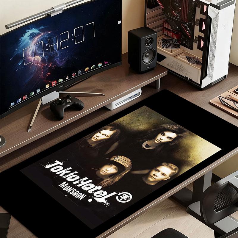 Tokio Hotel Band Mouse Pad, Large Gaming Desk Mat, Non-slip XXL Mousepad for Laptop & Tablet, Mini PC Playmat with Stitched Edges
