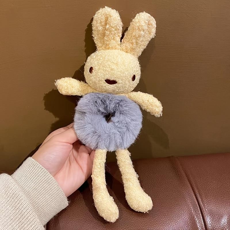 Cute Plush Rabbit Hair Tie, Cartoon Animal Hair Ring for Women, Soft And Comfortable Hair Accessories
