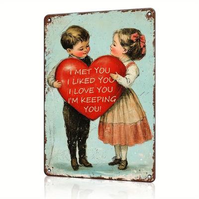 Valentinstag Retro Metall Dekorative Malerei für Schlafzimmer von Paaren Wohnzimmer Café Bar Restaurant