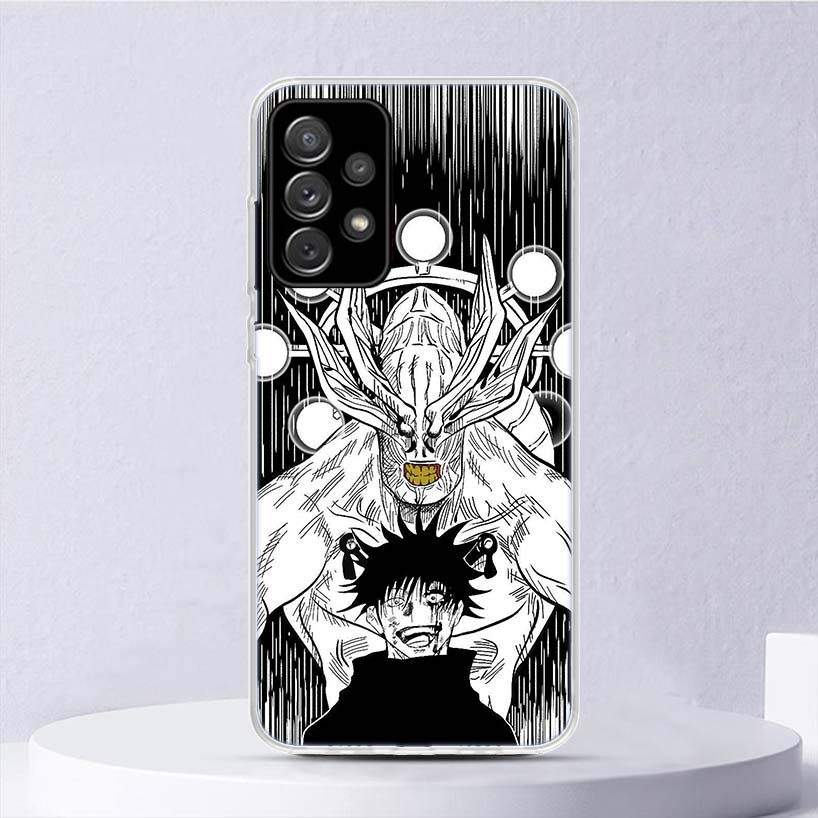 Black White Kaisen J-Jujutsu Soft Case For Samsung Galaxy A16 A15 A14 A13 A56 A55 A54 A53 Phone Cover A26 A36 A25 A35 A24 A34 A2